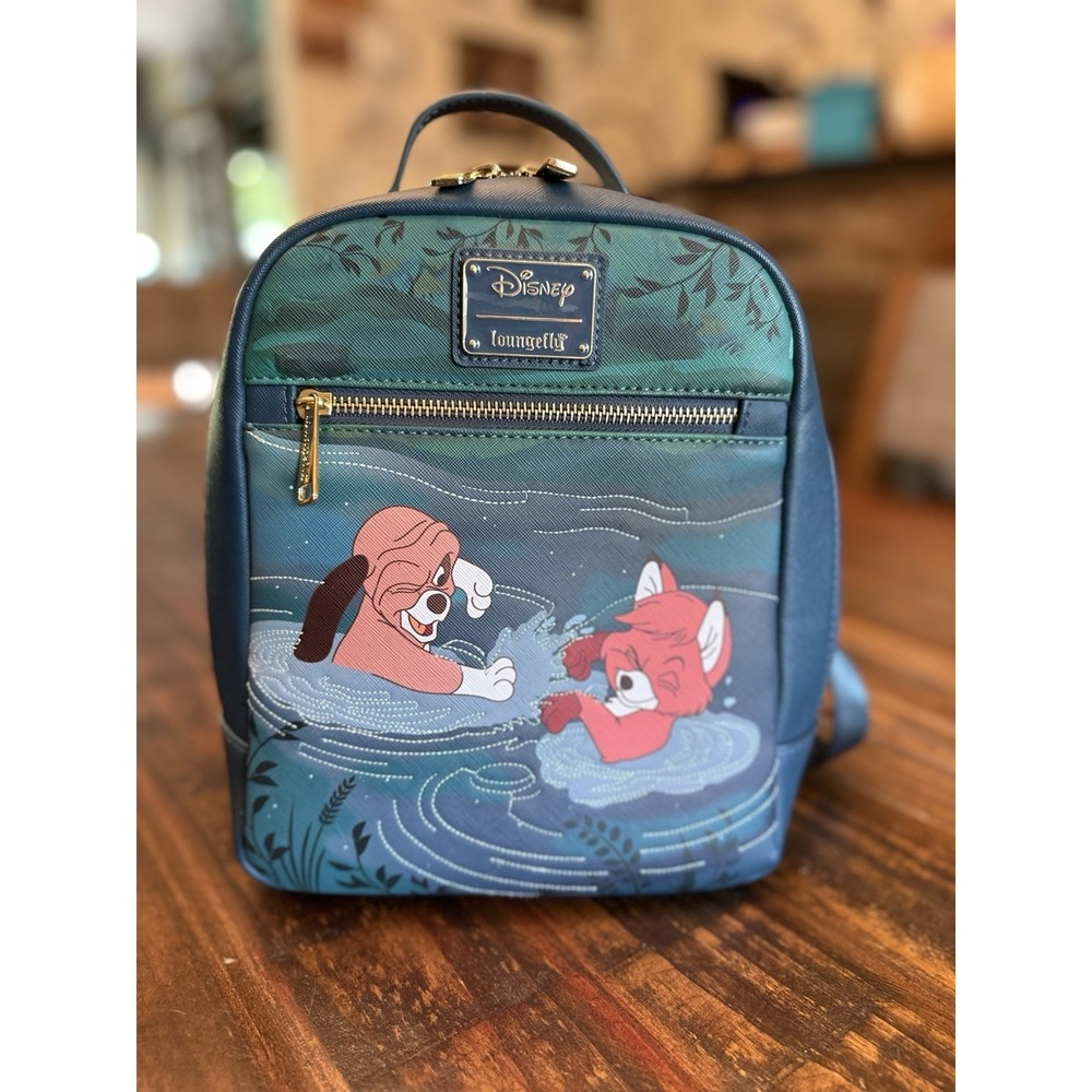Loungefly Mini Backpack The Fox and the Hound Playtime Disney Green‎